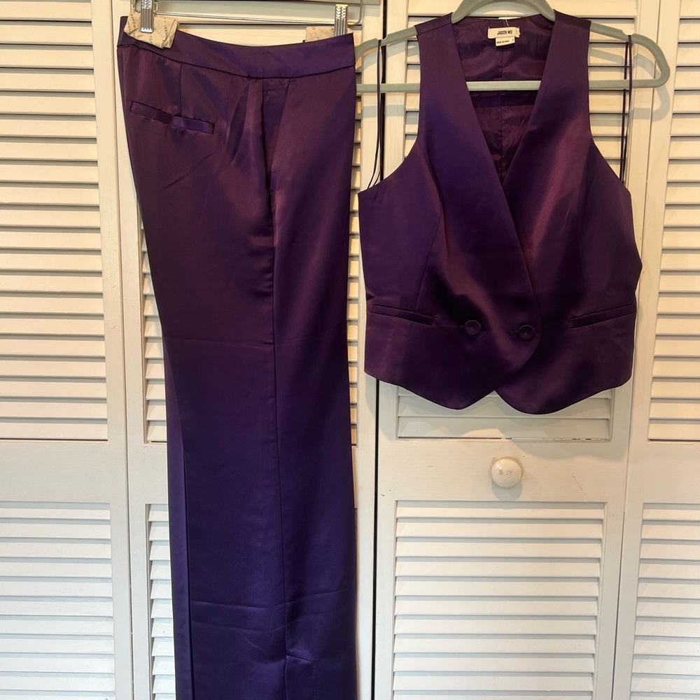 Jason Wu satin pants and vest set